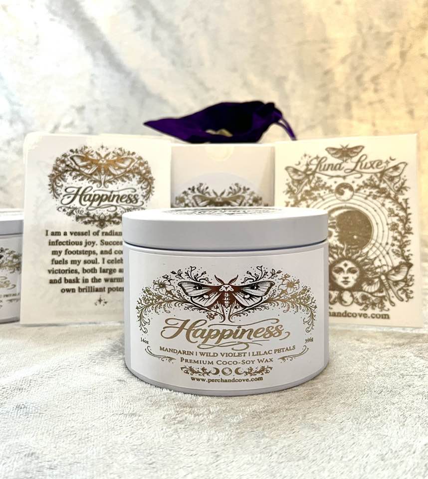 Happiness Intention Candle | Mandarin Lilac Wild Violet Scent – Perch and Cove
