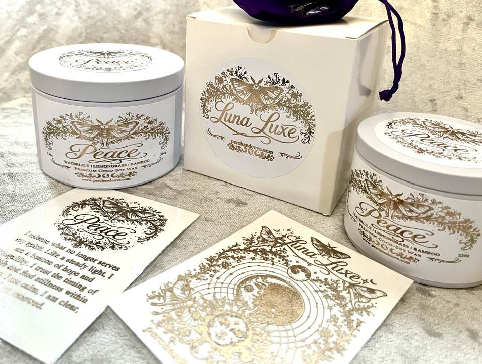 Peace Wish Candle with Amethyst Crystal | Luna Luxe Collection – Perch and Cove