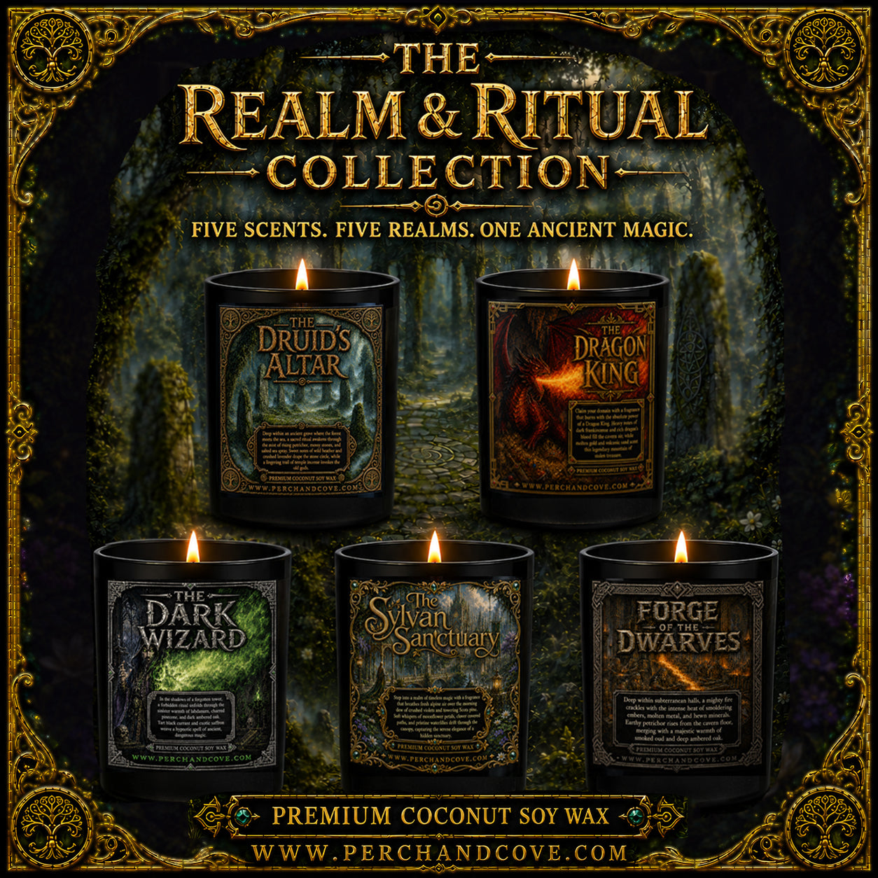 Realm & Ritual Candles DnD DM Candles Elven City Dwarven Forge Dwarven Mine RPG Fantasy Candles