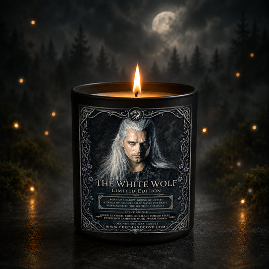 The White Wolf Witcher Candle Geralt Candle Man Cave Candle | Perch and Cove